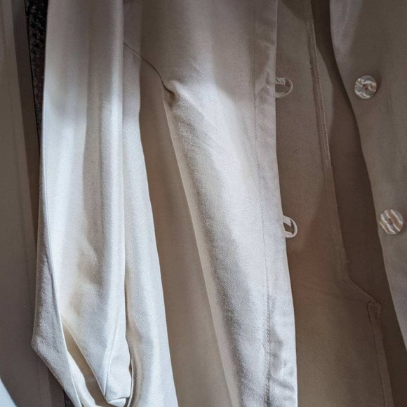 Lustrous Chic Swing Coat Light Jacket A-line shape, Pointed Collar, Tan - Picture 12 of 15